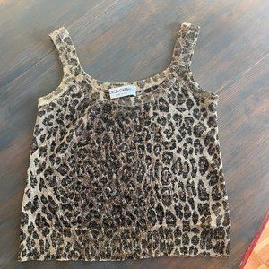 Dolce & Gabbana Leopard Print Sheer Tank Top Sz 40 (Fits like a Small)